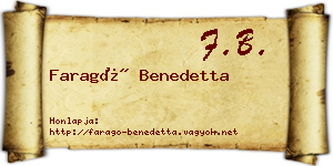 Faragó Benedetta névjegykártya